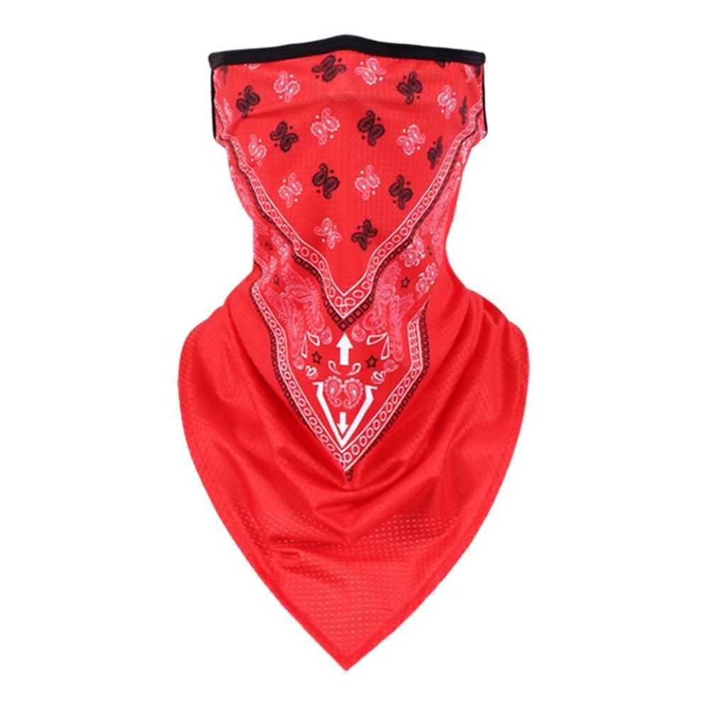 Outdoor Paisley Print Anti-UV Breathable Earloop Face-Red