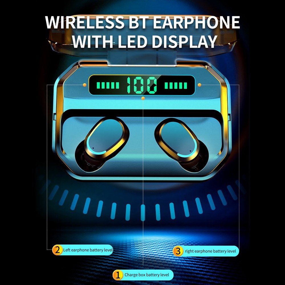 M8 Wireless BT Earphone With LED Power Display Mini Design