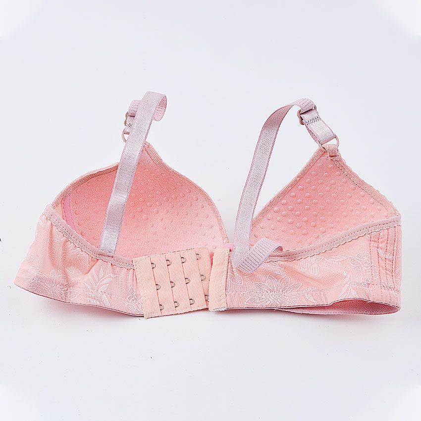 Chuns Women Lace Embroidered Sexy Padded Bra - Pink
