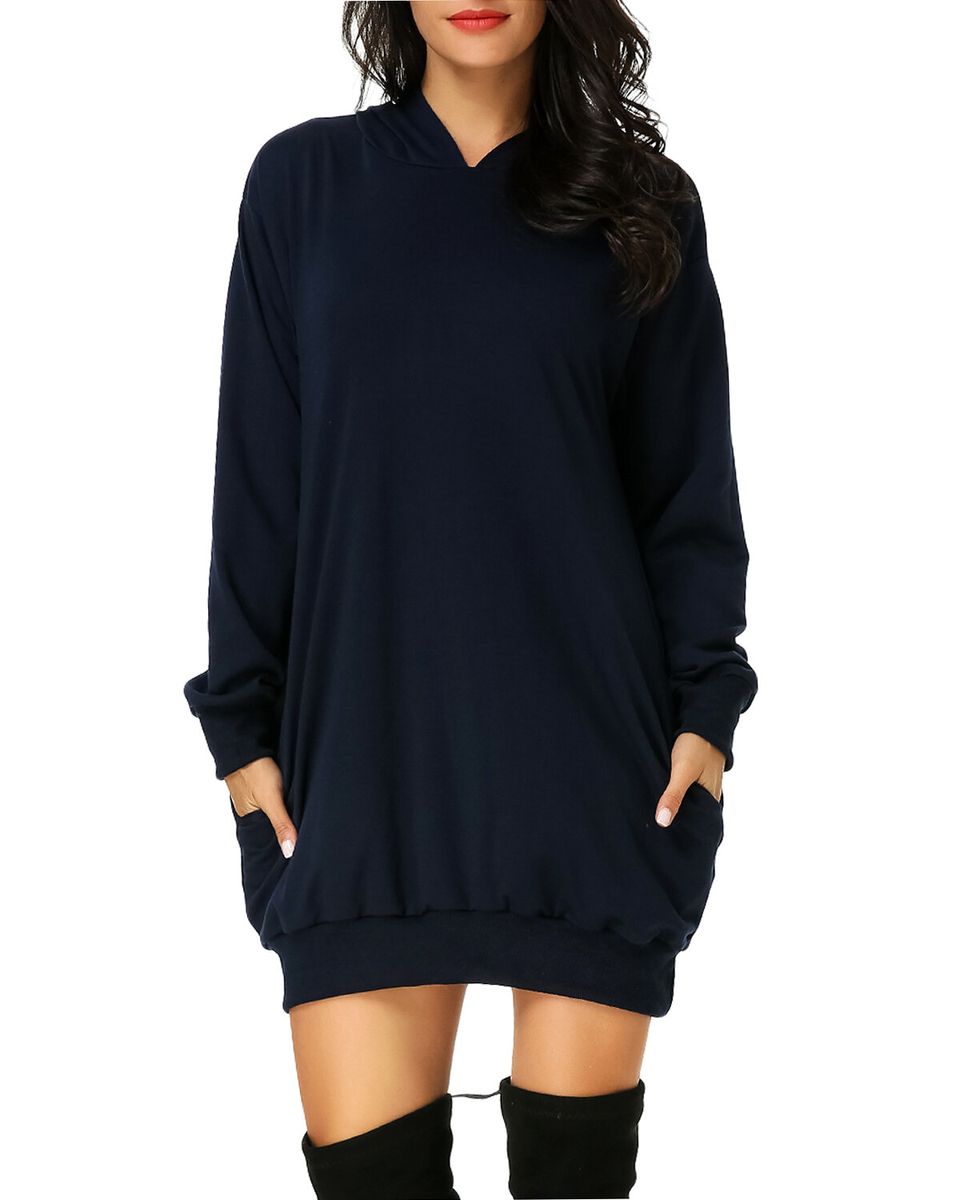 Women Long Sleeve Hooded Pockets Pullover Sweatshirt-Wine Red