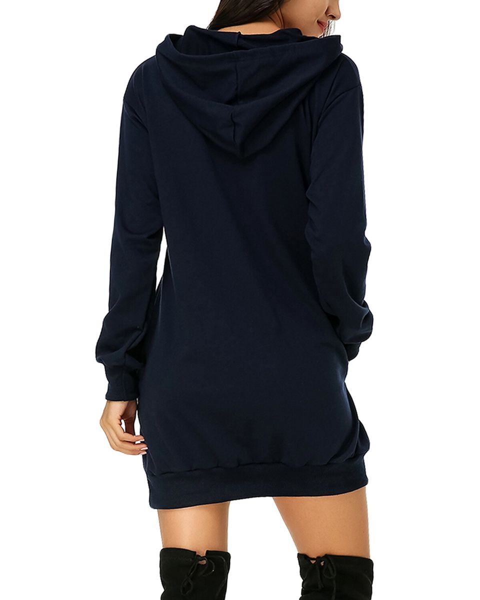 Women Long Sleeve Hooded Pockets Pullover Sweatshirt-Wine Red