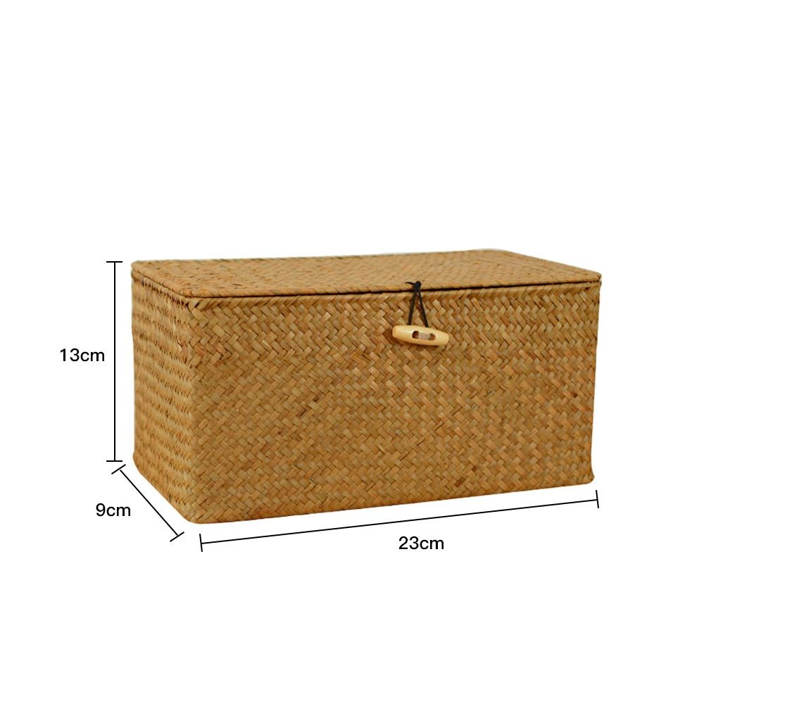 Decorative Straw Box Organiser Basket