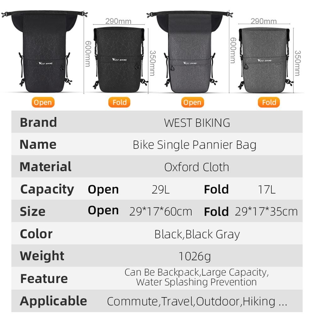 Expandable Bike Rear Seats Bag Multifunctional Bicycle Riding Storage Bag Backpack Large Capacity Bicycle Rack Seats Bags Cycling Bag