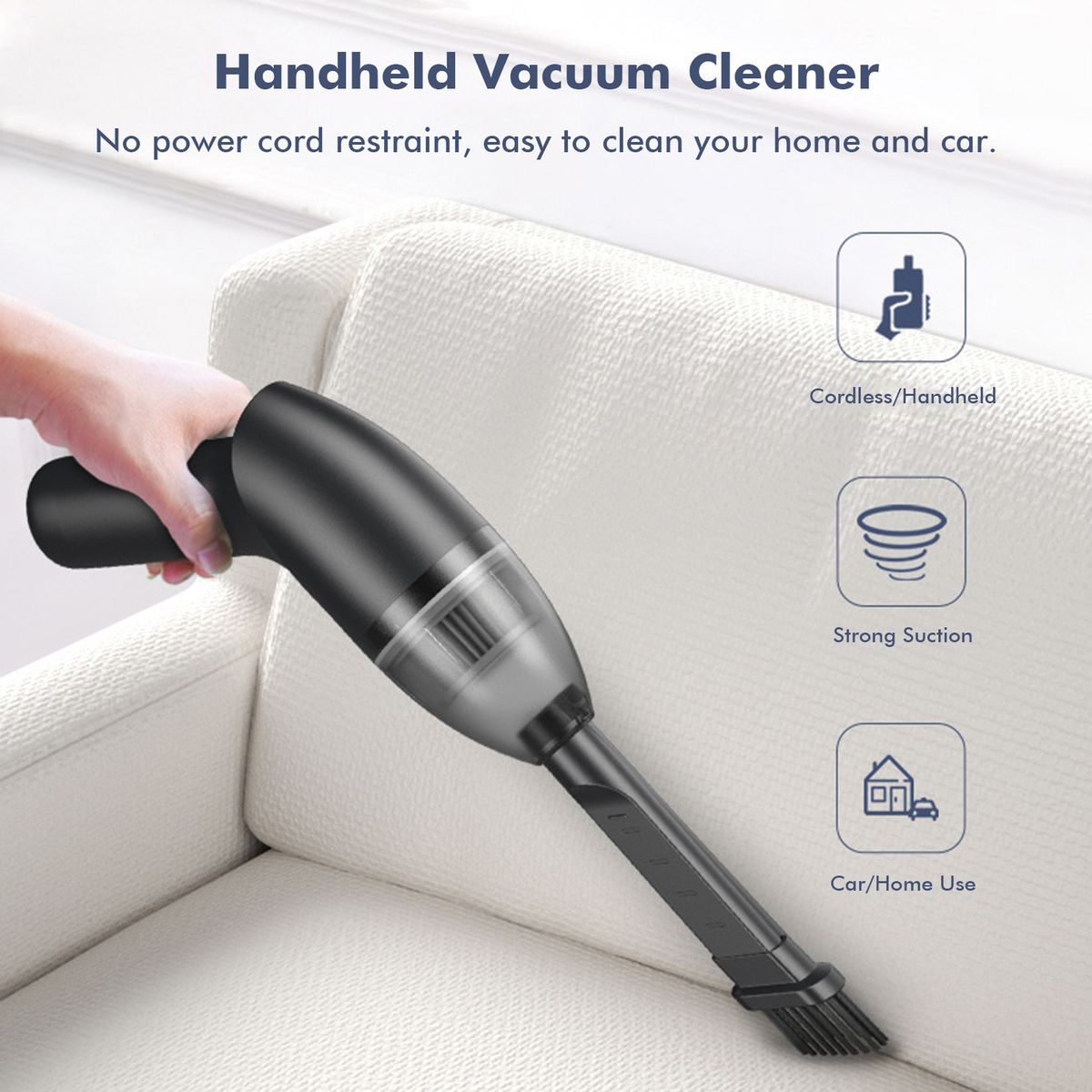 HK-6043 Handheld Vacuum Cleaner Car Interior Vacuum Sweeper