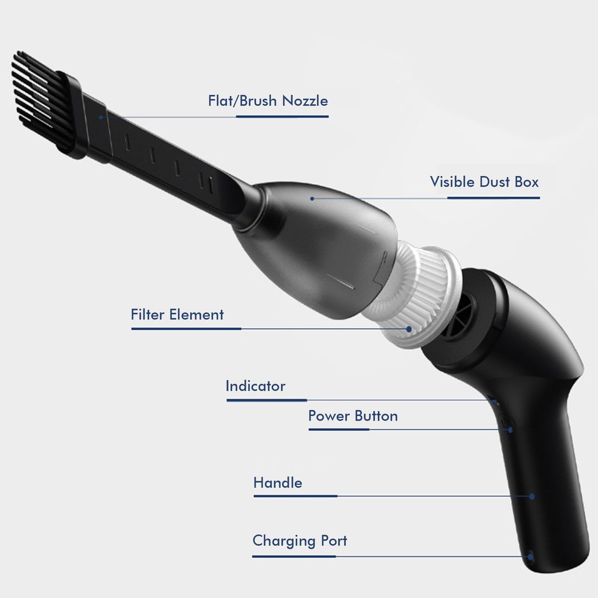 HK-6043 Handheld Vacuum Cleaner Car Interior Vacuum Sweeper