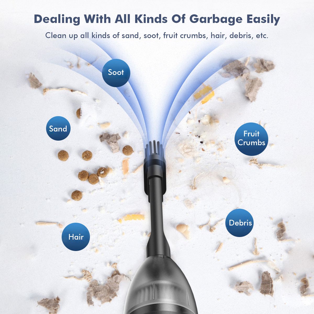 HK-6043 Handheld Vacuum Cleaner Car Interior Vacuum Sweeper