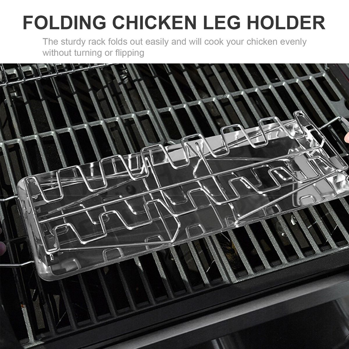 Chicken Leg Wing Rack 14 Slots Stainless Steel Metal Roaster