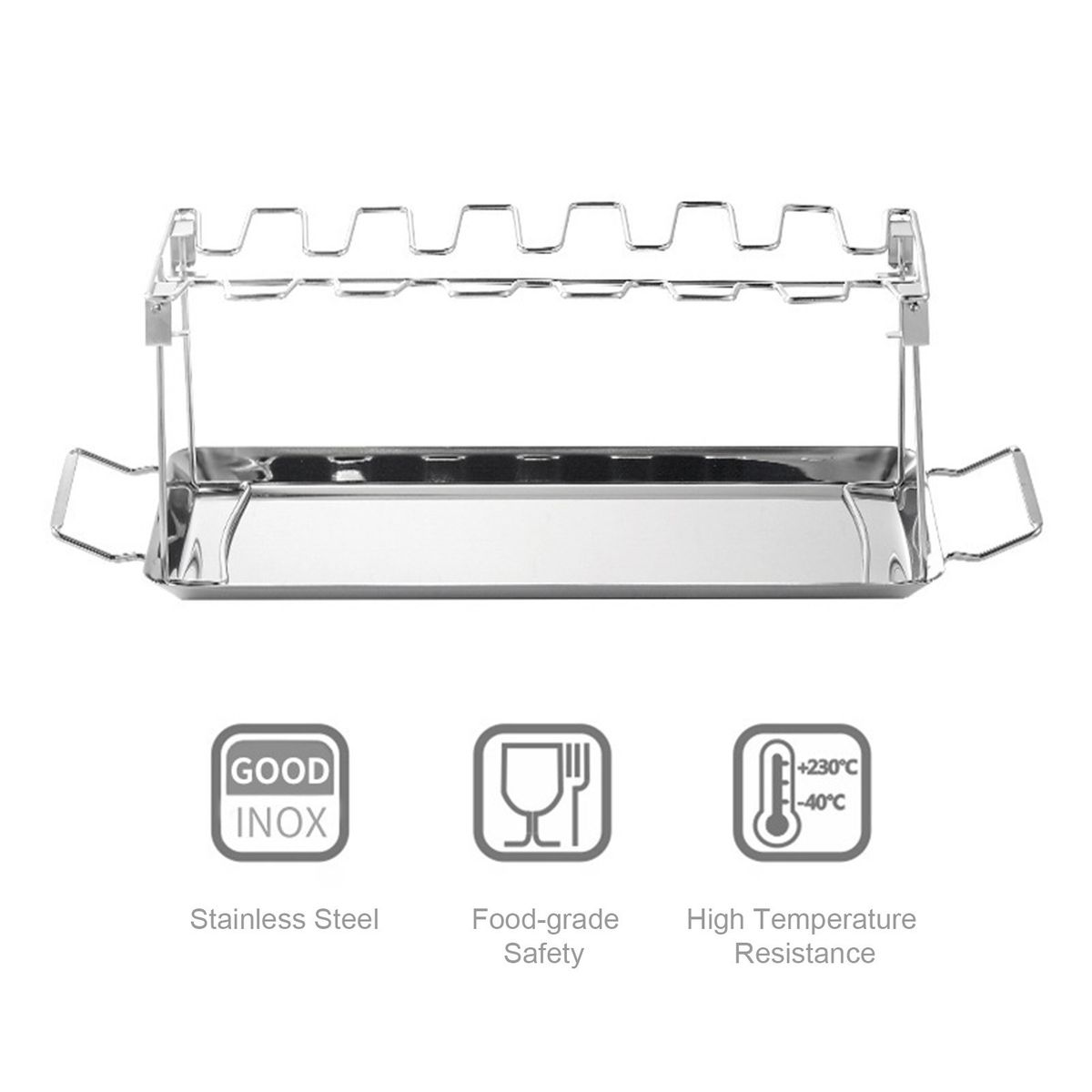 Chicken Leg Wing Rack 14 Slots Stainless Steel Metal Roaster