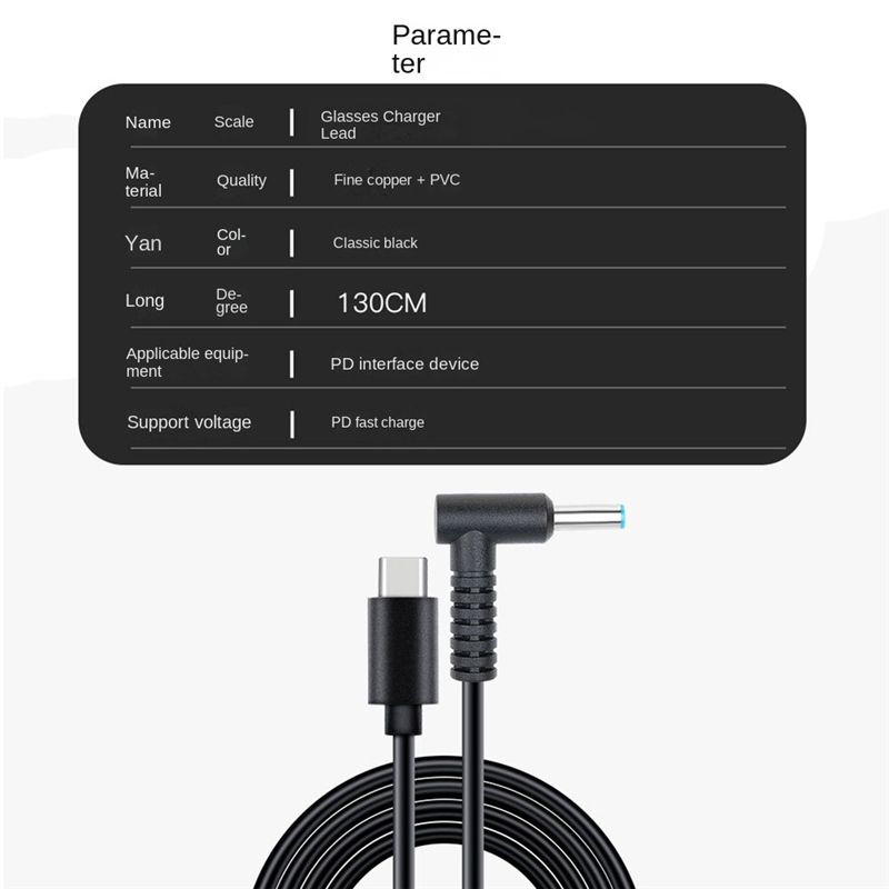 130CM Battery Connection Line for FPV Avata Goggles V2 Charging Line Power Flying Goggles Cable Drone Accessories