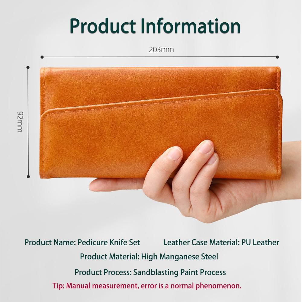Pedicure Tool Set for Feet, Ingrown Toenail Tools Kit Foot Care Tools with Leather Case Professional Dead Skin Cuticle Remover Foot Repair Sharp Tool Kit for Nail Corn Callus