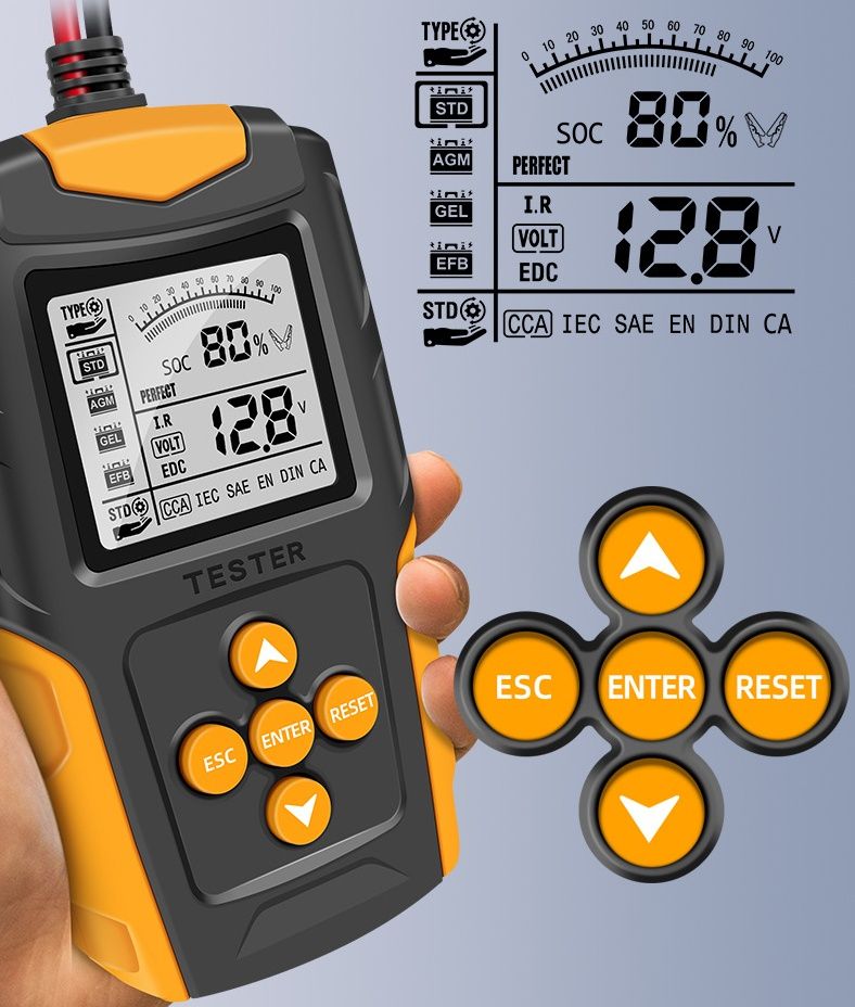 12V/24V Car Battery Tester LCD Battery Analyzer