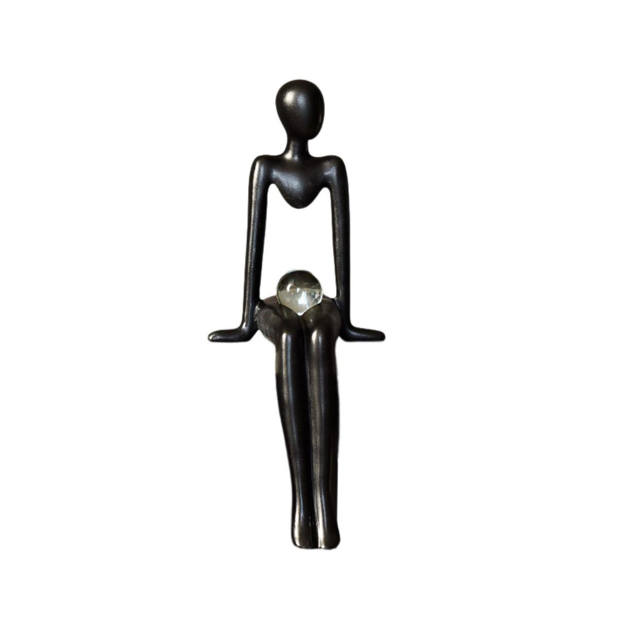 Bookshelf Figurine Thinker Style Abstract Sculpture Resin Craft Toy Black