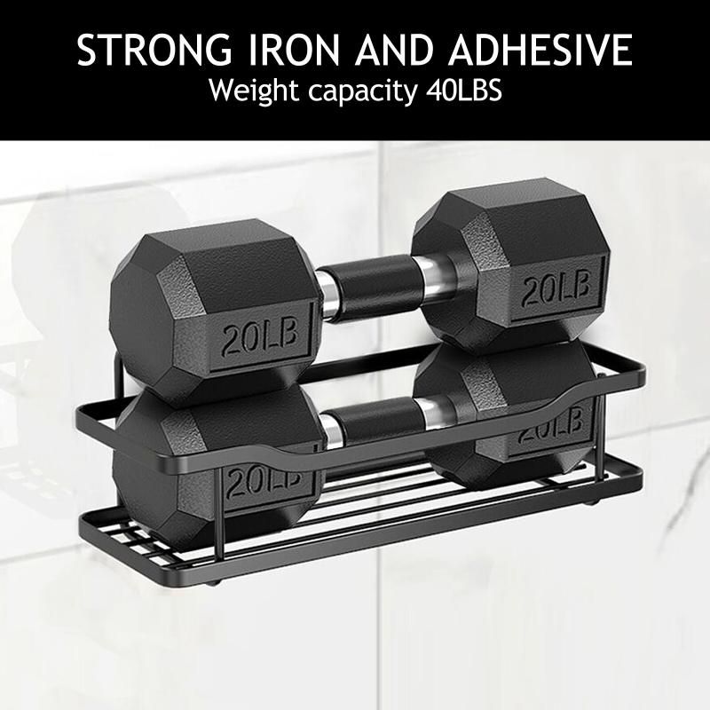 2pcs Punch-Free Iron Storage Rack Toilet Toiletries Rack (Bl
