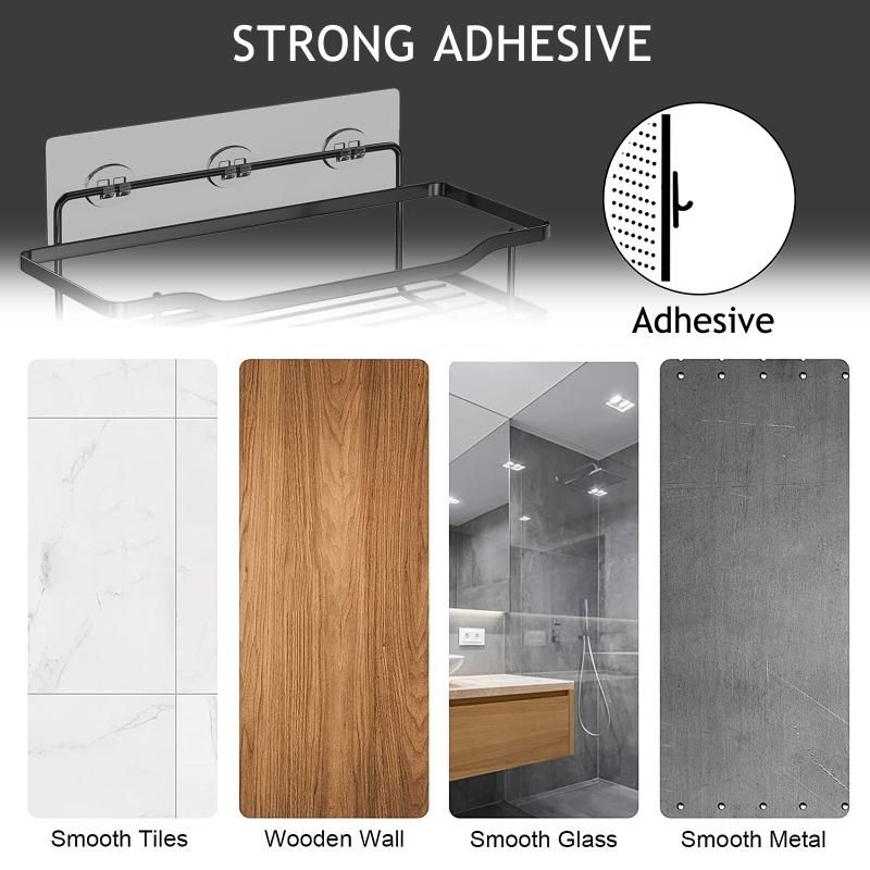 2pcs Punch-Free Iron Storage Rack Toilet Toiletries Rack (Bl
