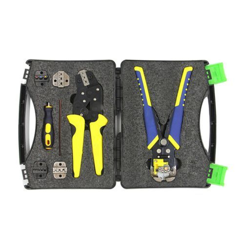 Ratchet Crimping  Wire Stripper Electrical Terminals Kit W