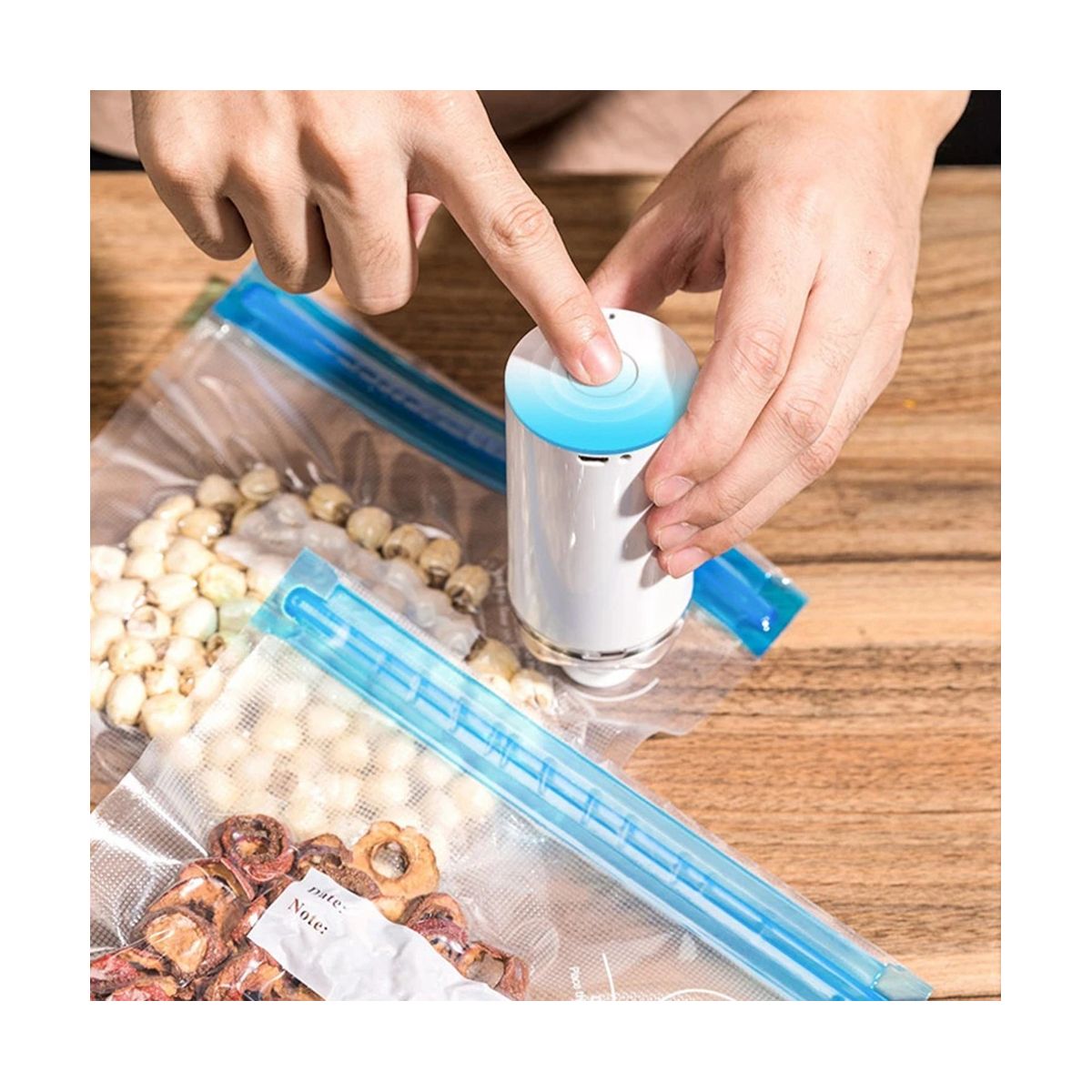 5PCS Reusable Vacuum Food Storage Zipper Bags for Electric Handheld Vacuum Pump30 X 34 CM