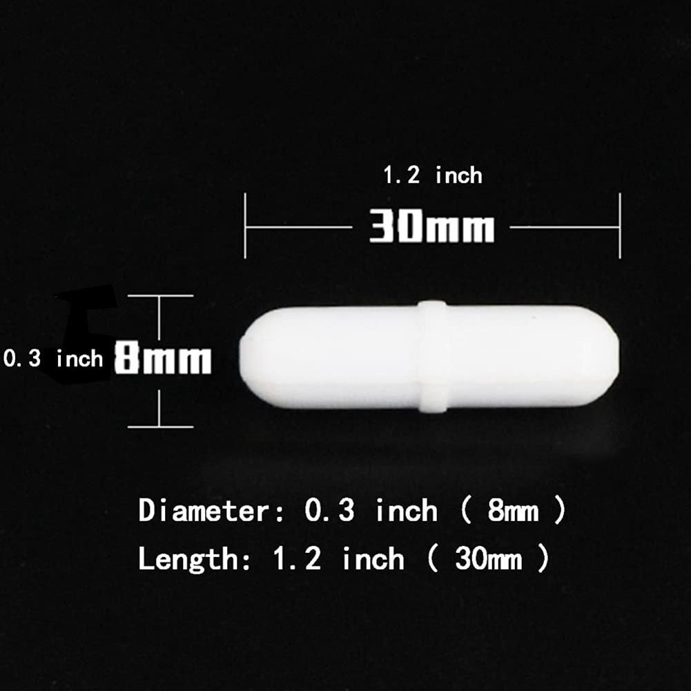 5Pcs 30mm/ 1.2 Inch PTFE Magnetic Stirrer Mixer Stir Bar,