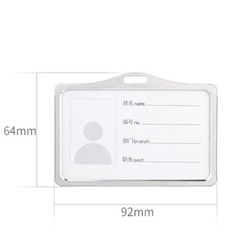 Horizontal Style Aluminum Alloy ID Card Holder with Lanyard Neck for Women and Men Business Work Card Holders