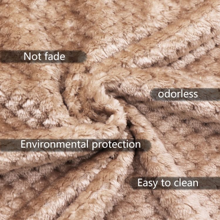 Thicken Solid Color Mesh Pineapple Flannel Blanket