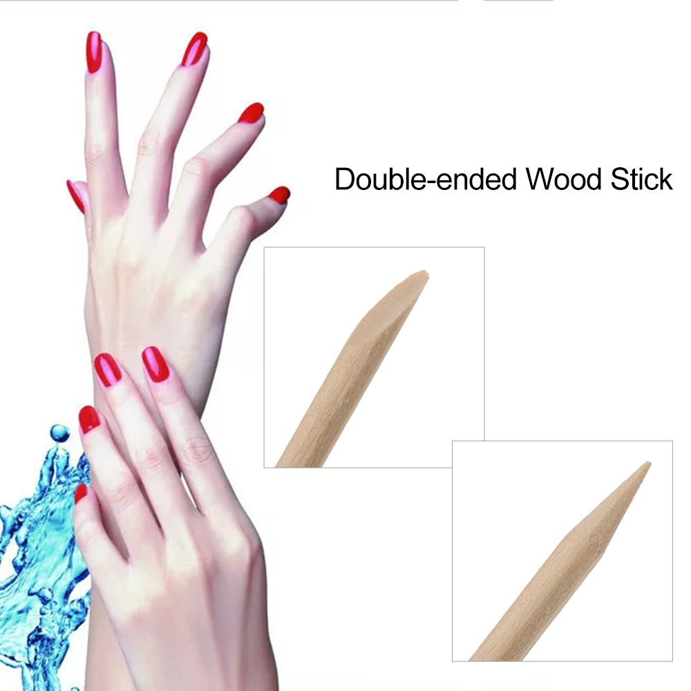 100PCS Nail Art Wood Sticks Wooden Cuticle Remover Pusher