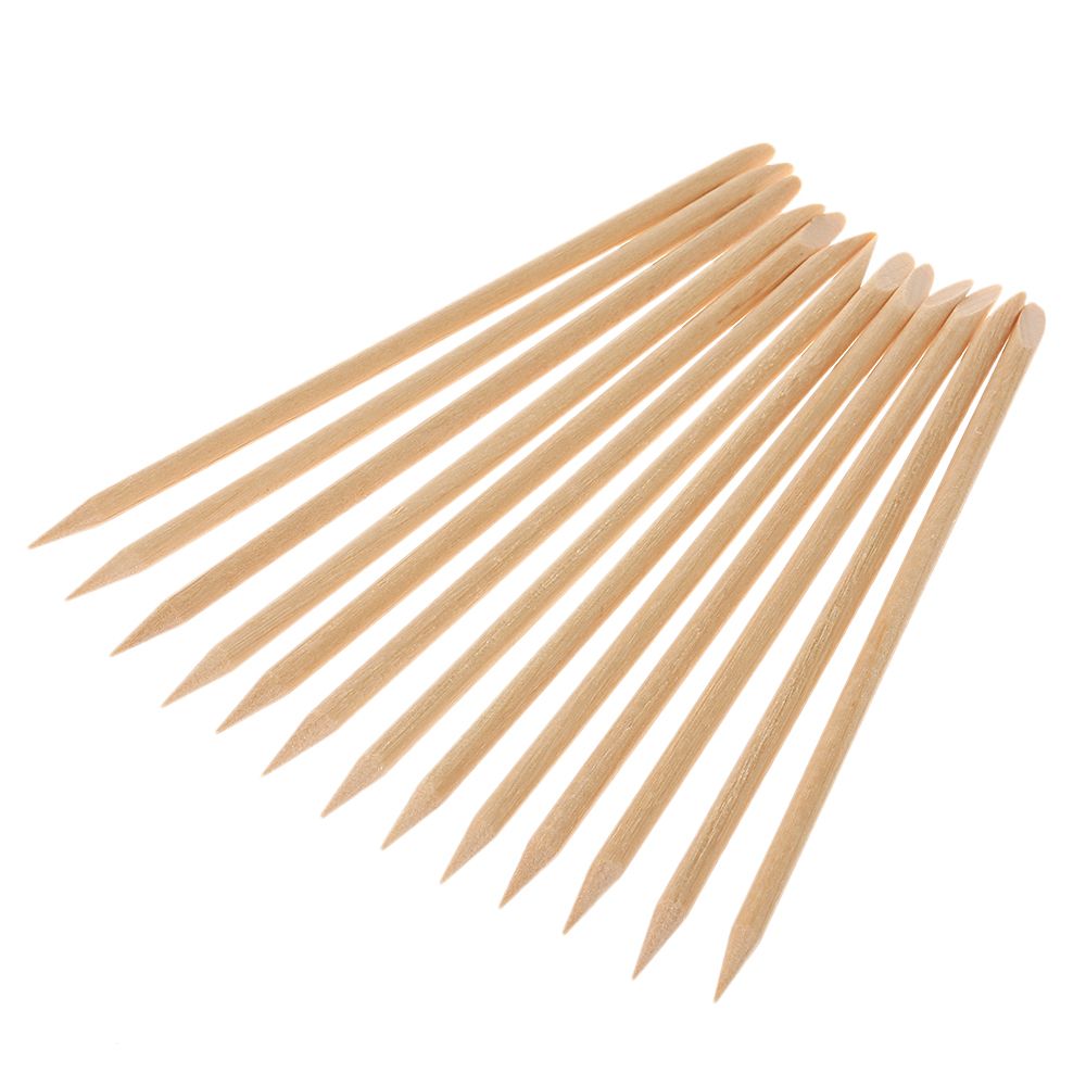100PCS Nail Art Wood Sticks Wooden Cuticle Remover Pusher