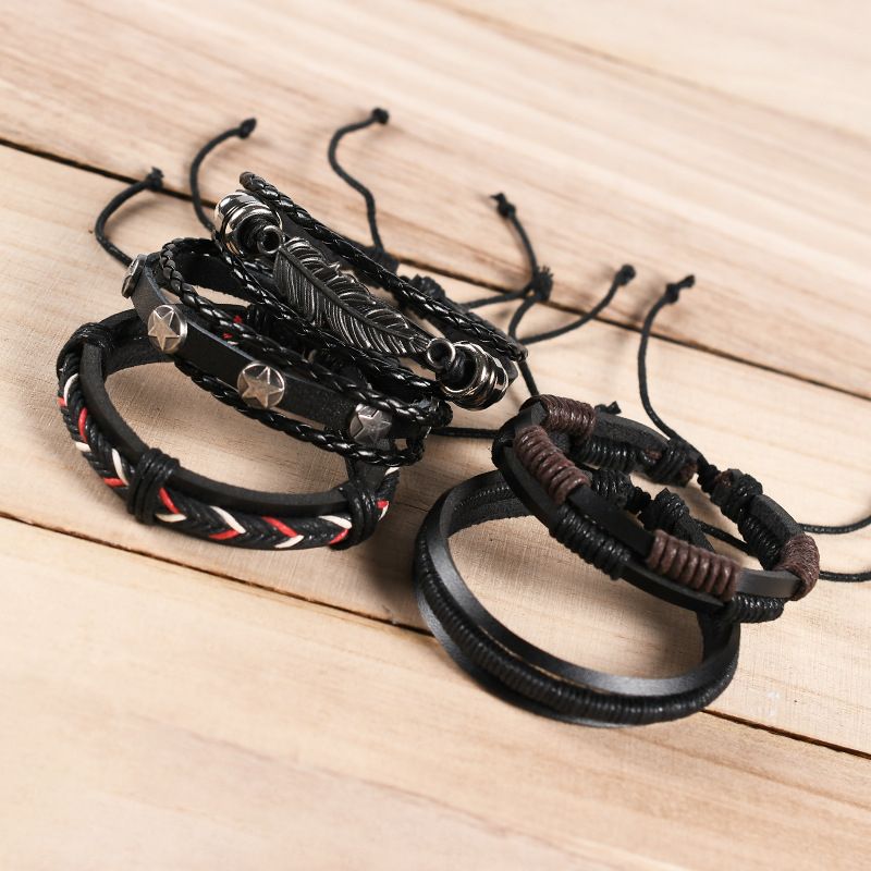 European And American Retro Punk Men's Bracelet Combination