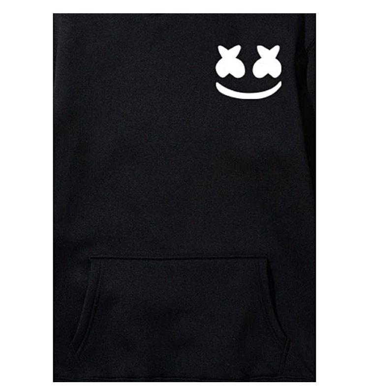 Marshmello Printed Hoodie Black