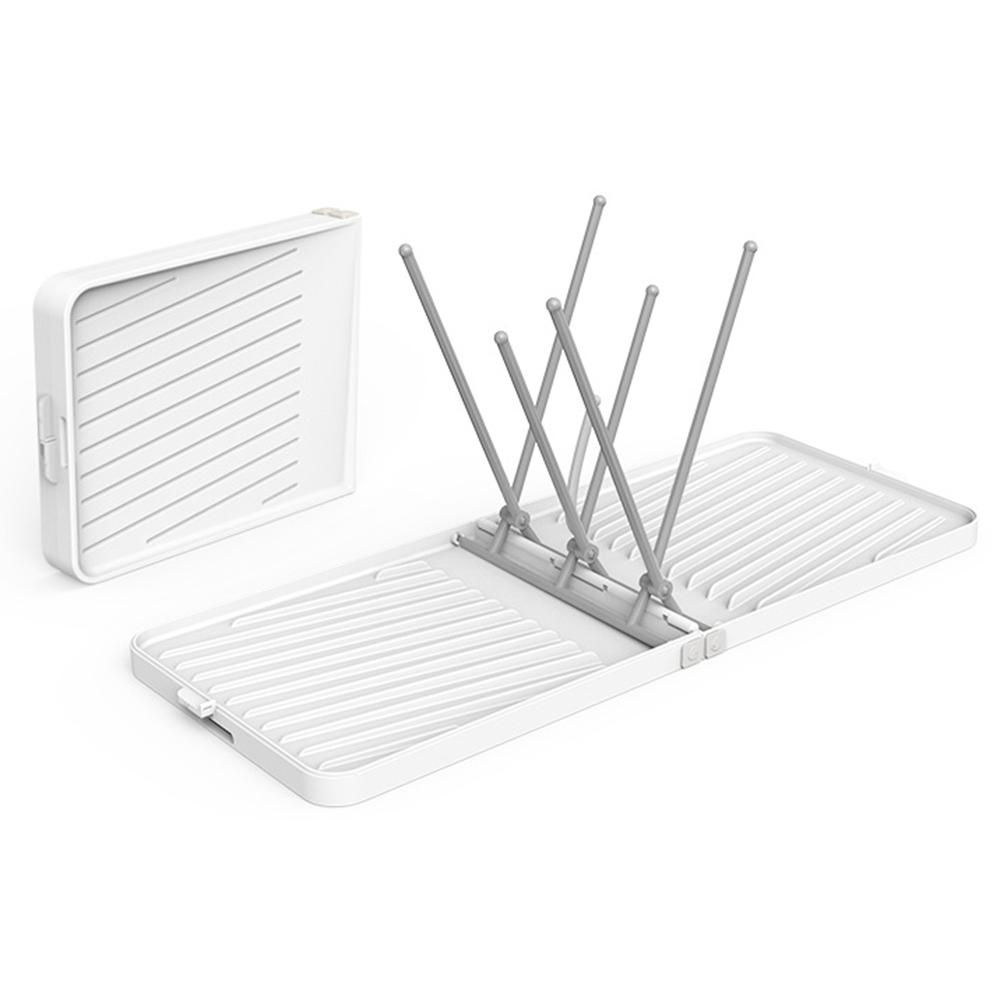 Foldable Baby Bottle Drying Rack with Tray Travel Baby Bottle Dryer Holder Space Saving Drying Rack for Baby Bottles and Accessories
