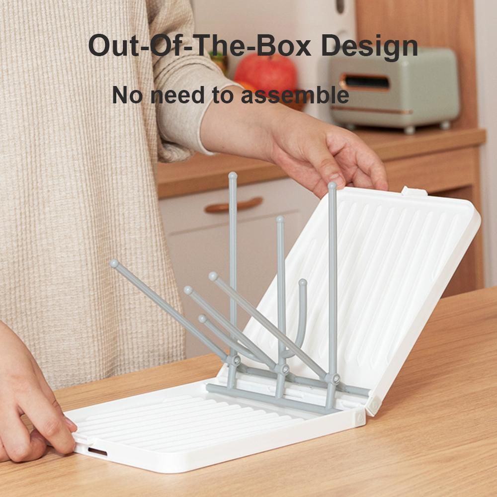 Foldable Baby Bottle Drying Rack with Tray Travel Baby Bottle Dryer Holder Space Saving Drying Rack for Baby Bottles and Accessories