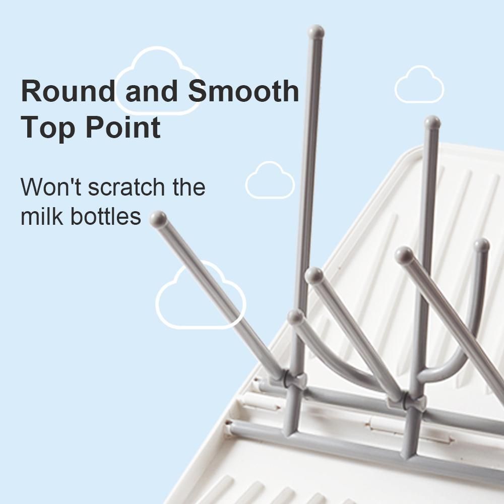 Foldable Baby Bottle Drying Rack with Tray Travel Baby Bottle Dryer Holder Space Saving Drying Rack for Baby Bottles and Accessories