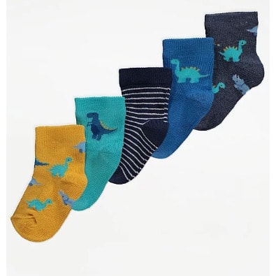 Dinosaur Ankle Socks - 5 Packs