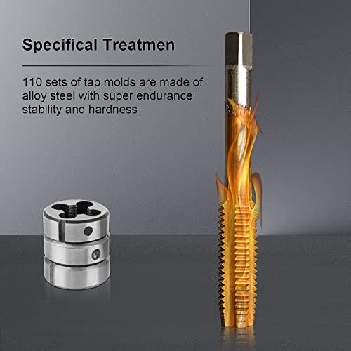 110 Piece Create And Repair Thread Tap And Die Tool Metric M