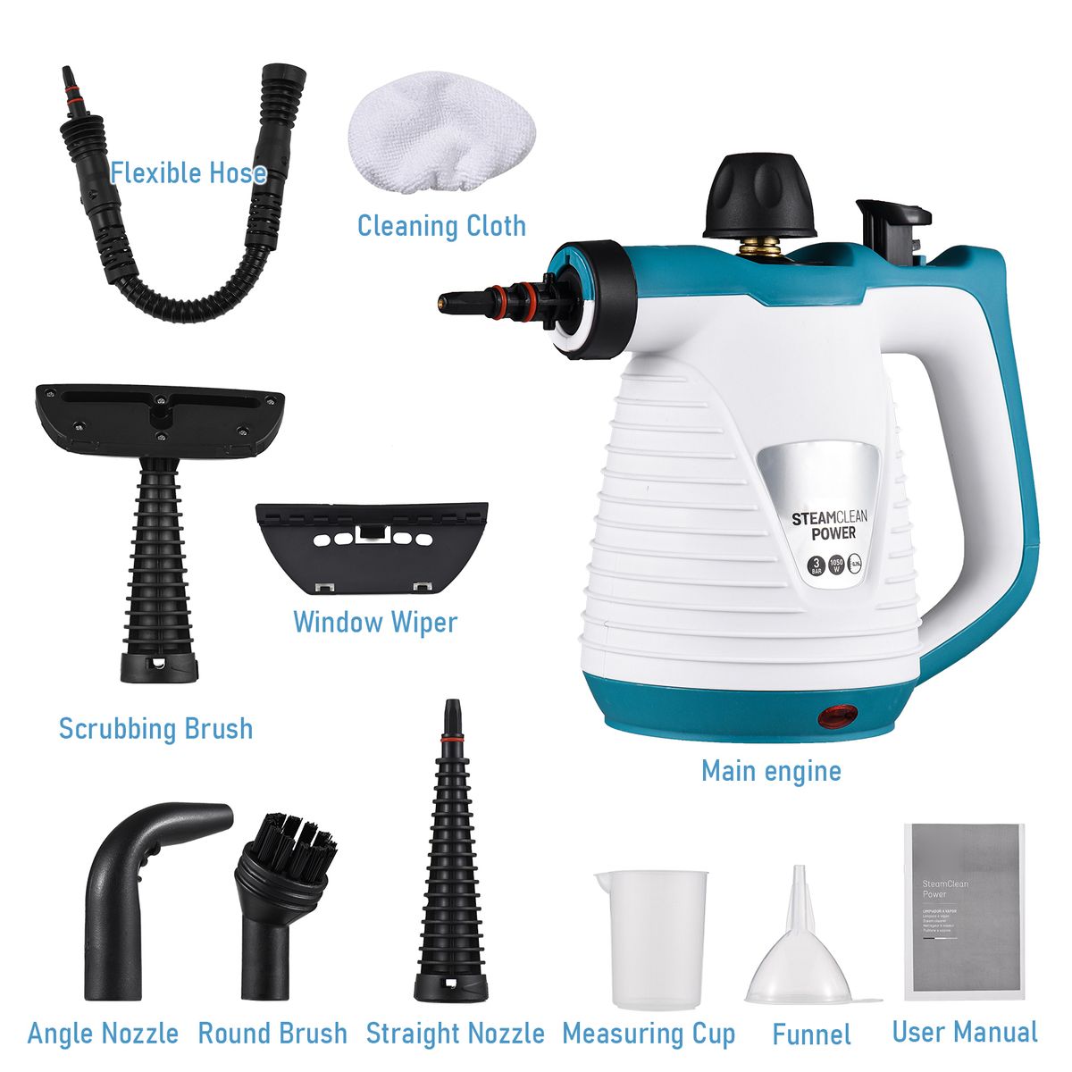 Handheld Steam Cleaner 1050W High Temperature Pressurized