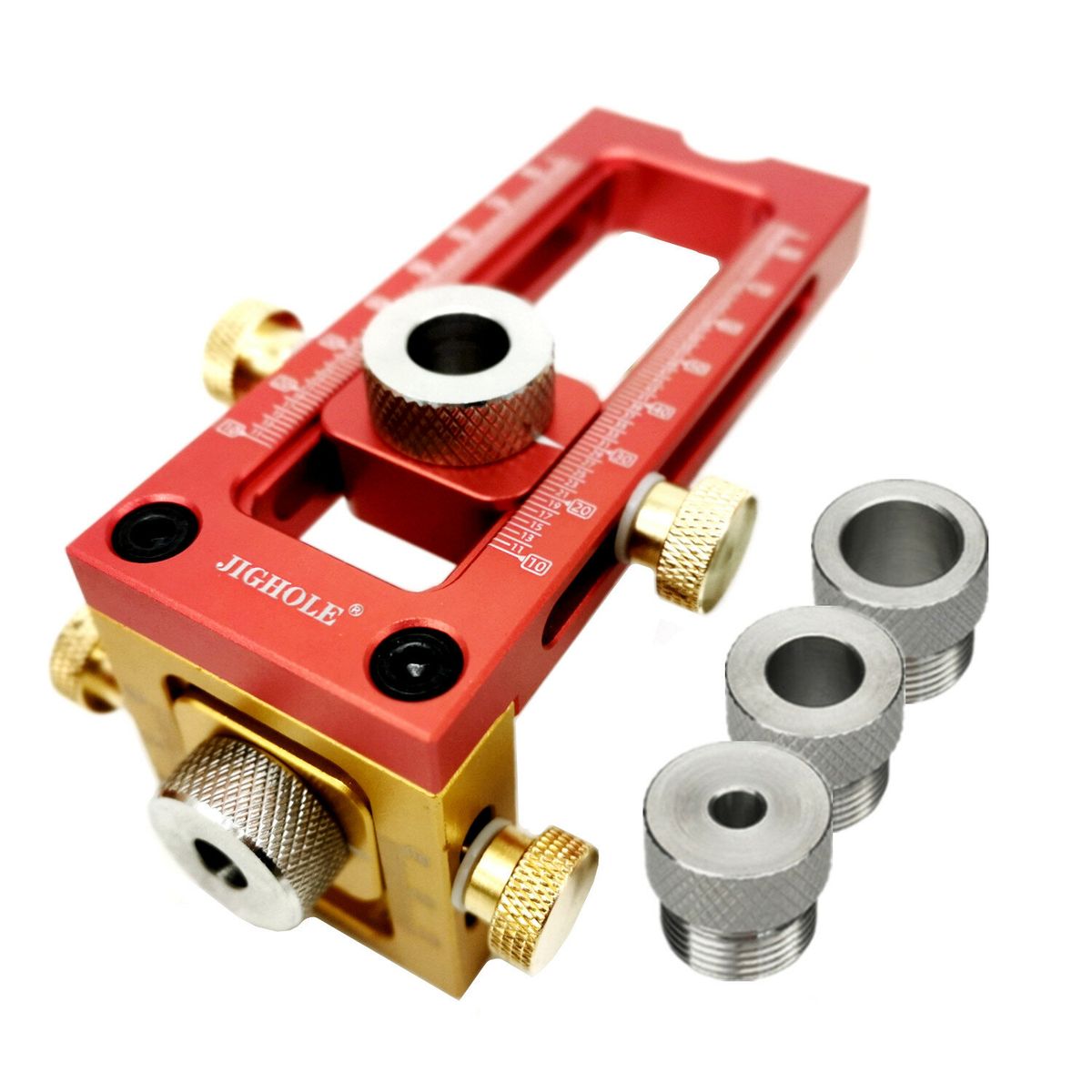 Aluminum Alloy 2 In 1 Screw Jig Adjustable Cross Dowel Drill