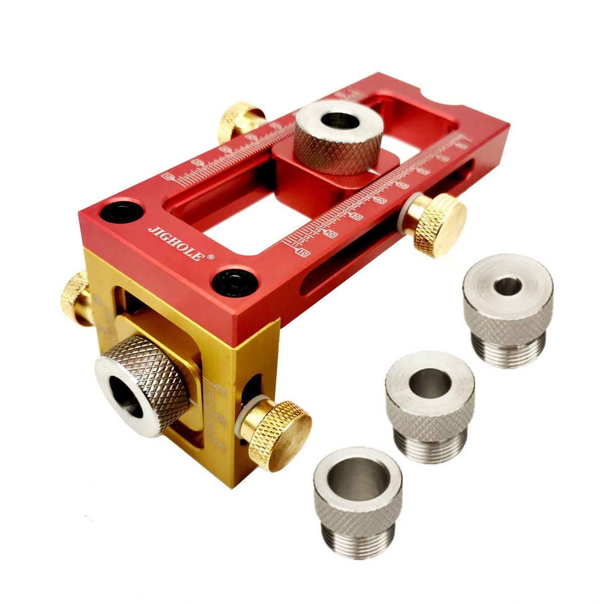 Aluminum Alloy 2 In 1 Screw Jig Adjustable Cross Dowel Drill