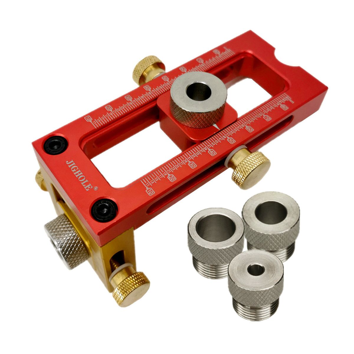 Aluminum Alloy 2 In 1 Screw Jig Adjustable Cross Dowel Drill
