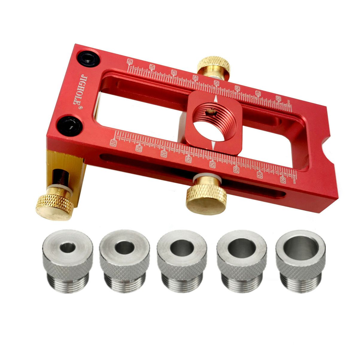 Aluminum Alloy 2 In 1 Screw Jig Adjustable Cross Dowel Drill