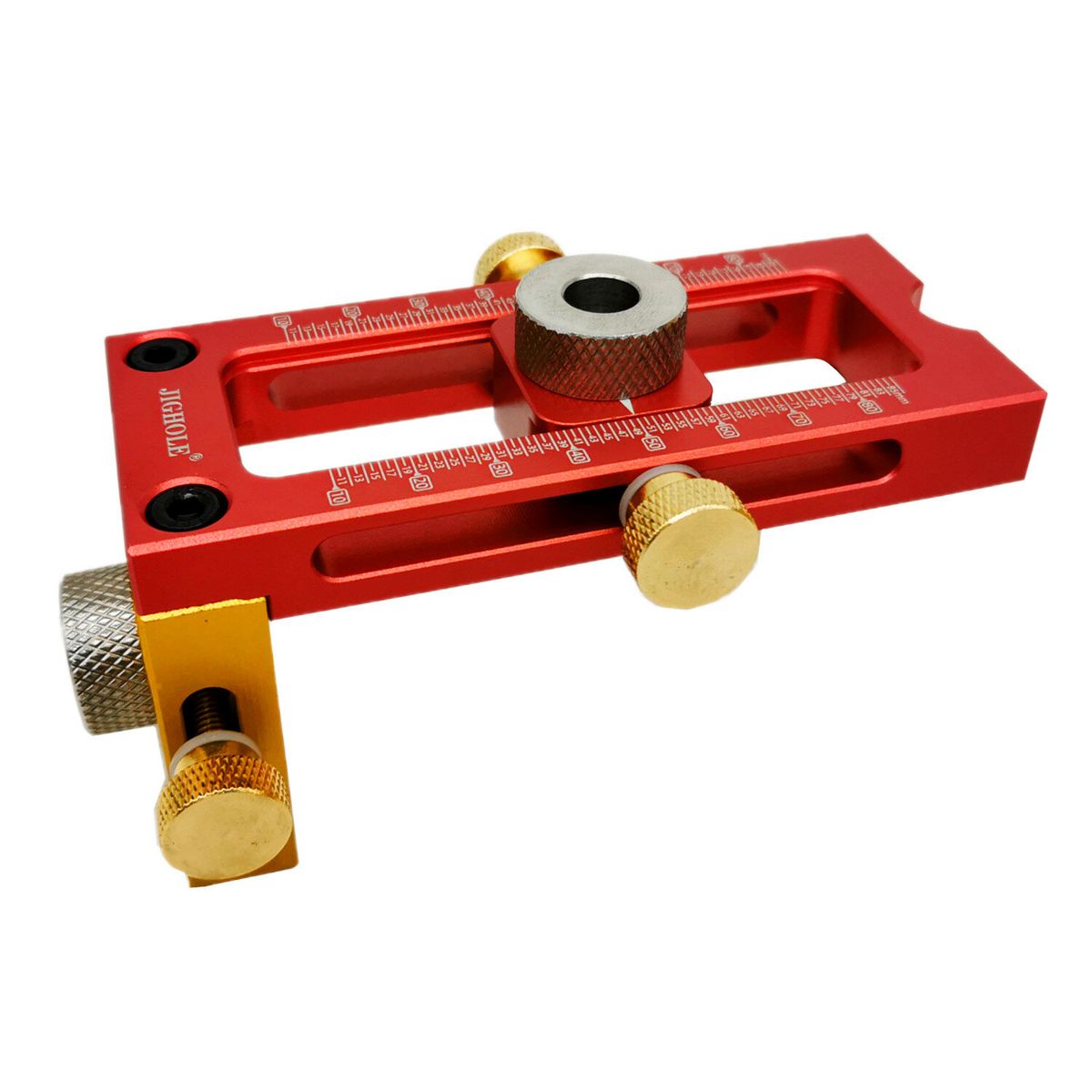 Aluminum Alloy 2 In 1 Screw Jig Adjustable Cross Dowel Drill