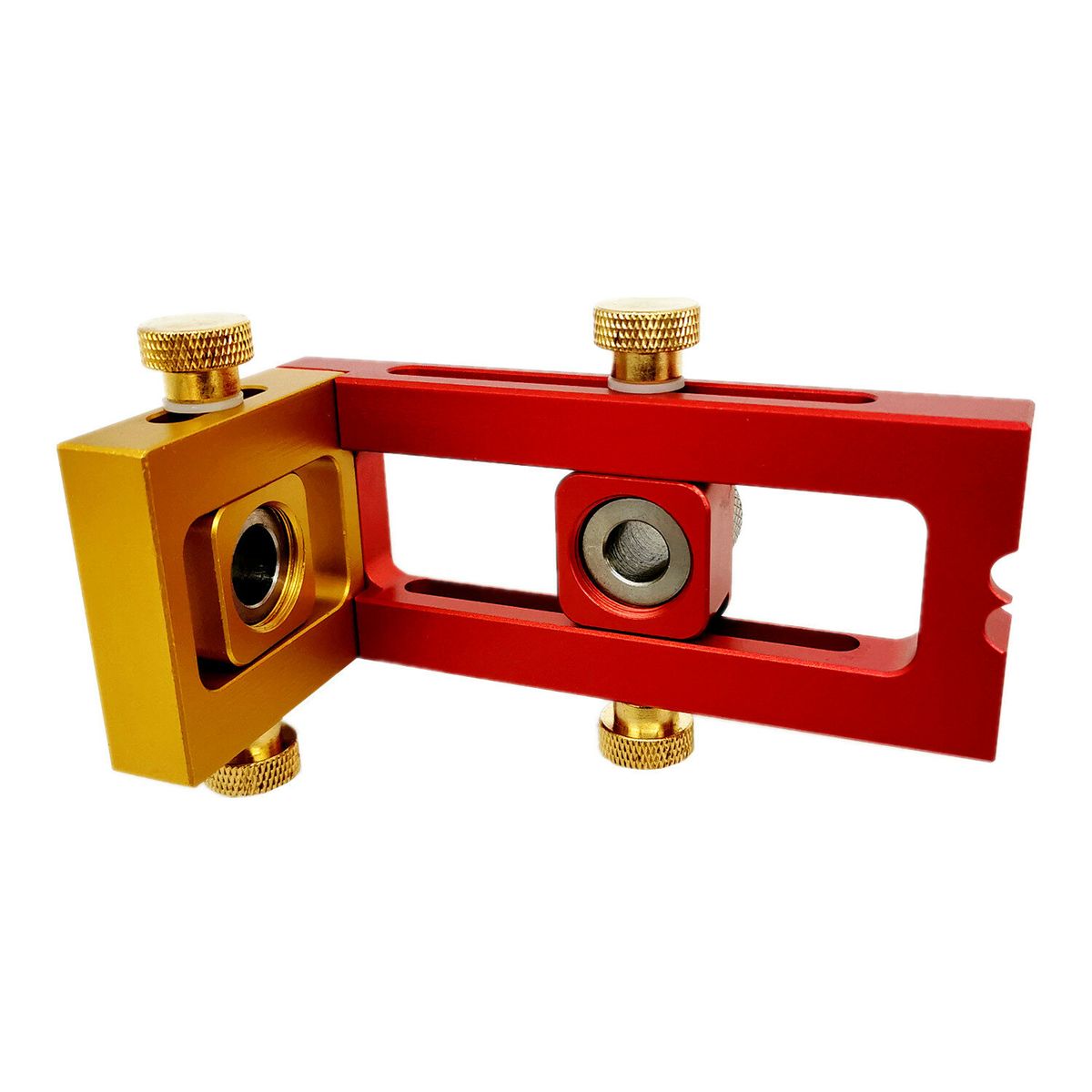 Aluminum Alloy 2 In 1 Screw Jig Adjustable Cross Dowel Drill