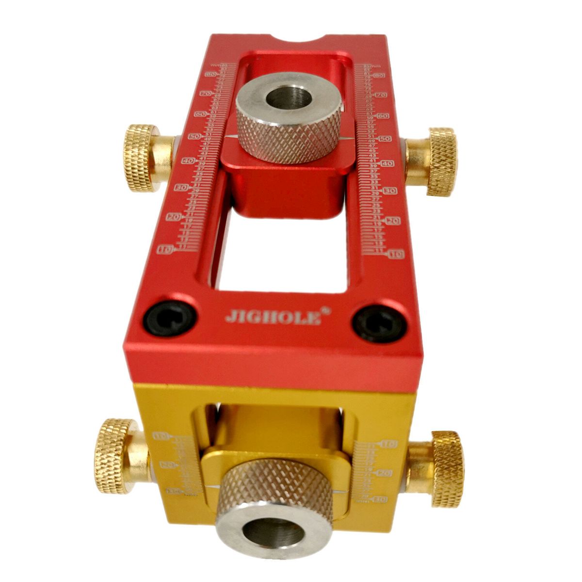 Aluminum Alloy 2 In 1 Screw Jig Adjustable Cross Dowel Drill