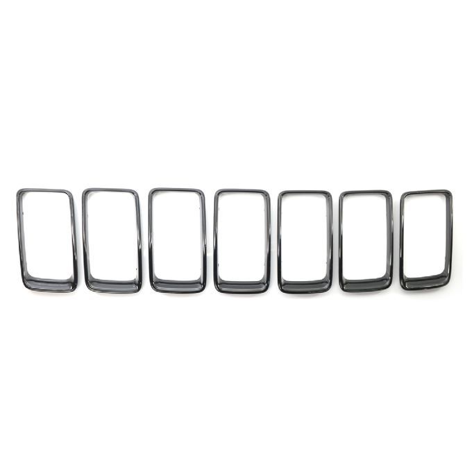 7Pcs/Set Front Grille Trim Cover-Sparkling Black