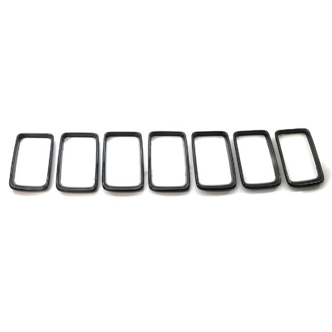 7Pcs/Set Front Grille Trim Cover-Sparkling Black