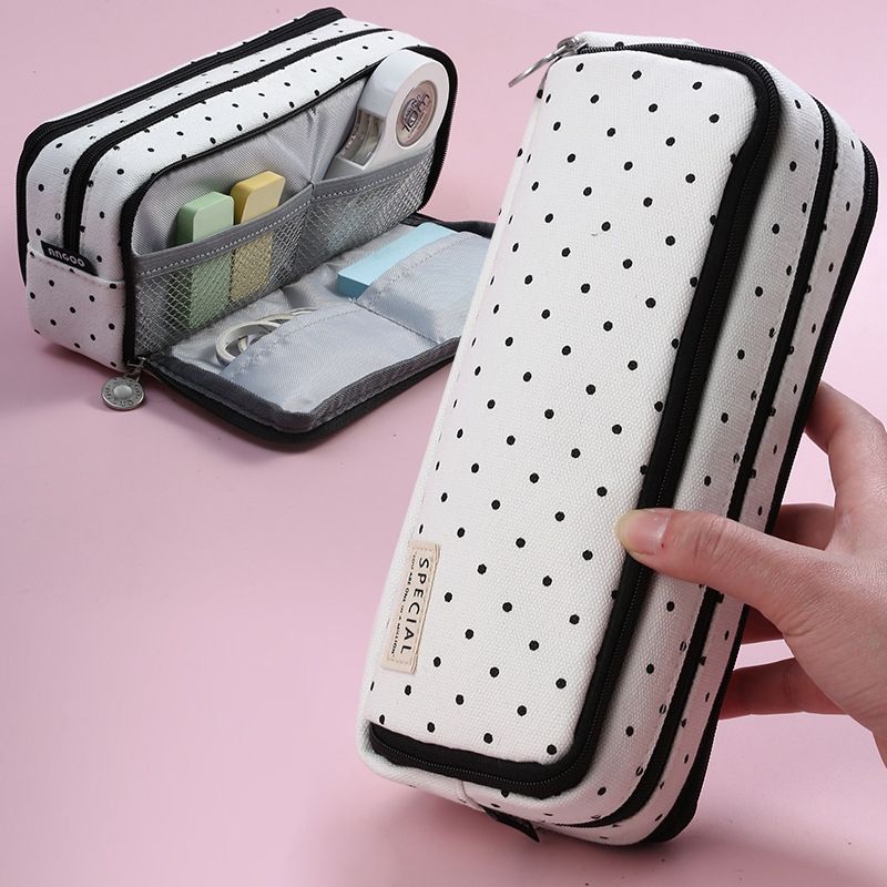 Angoo Double-open Multi-layer Stationery Pencil-Star Rain Dot