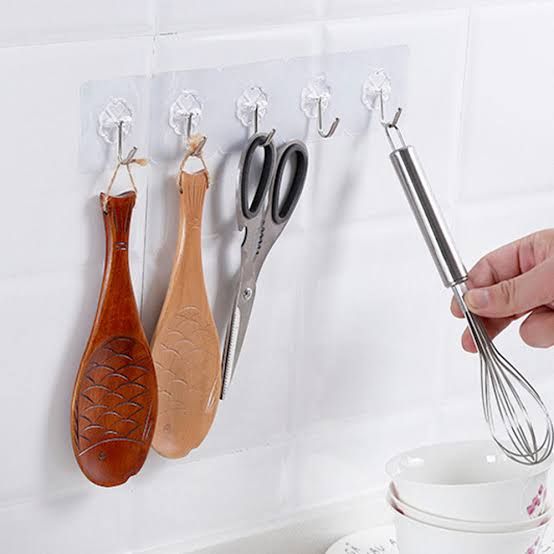 10 X Adhesive Kitchen Wall Hook Suction Cups Hanger Bathroom