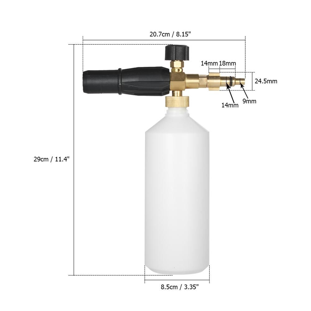 Adjustable Foam Lance 1L Bottle Snow Foam Nozzle Injector Soap Foamer for Lavor Pressure Car Washer
