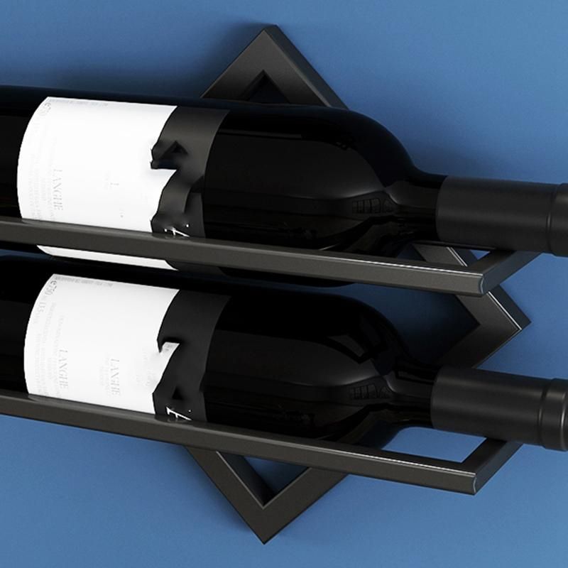 Iron Wall Mount Wine Bottle Holder Free Combination Home