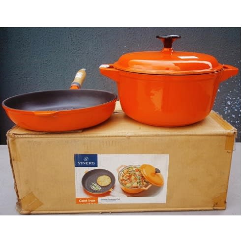 Viners 2pcs Die Cast Cookware Sets, A Pot And Grill Pan