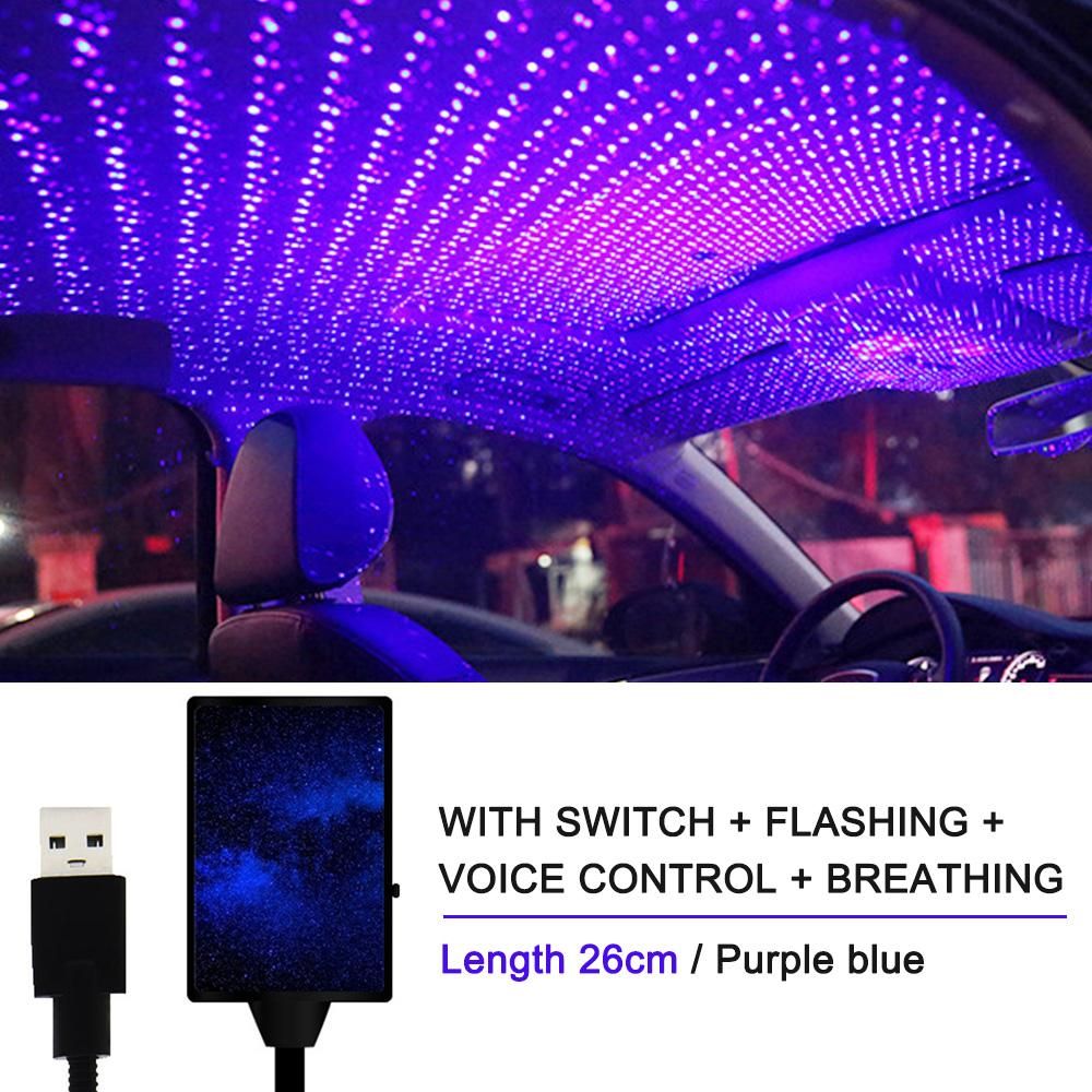 Car Atmosphere Lamp,Auto Roof Ceiling Decoration Colourful LED Star Night Lights Projector for Car/Home/Party