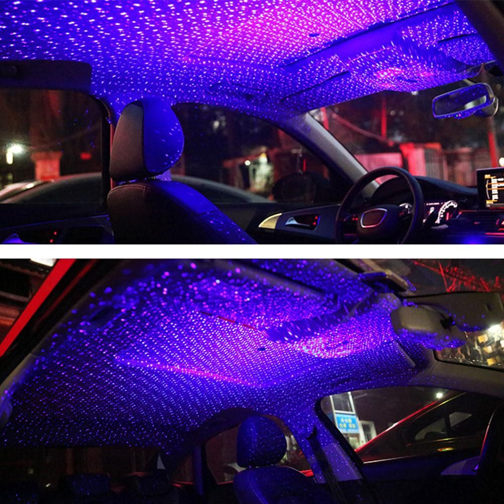 Car Atmosphere Lamp,Auto Roof Ceiling Decoration Colourful LED Star Night Lights Projector for Car/Home/Party