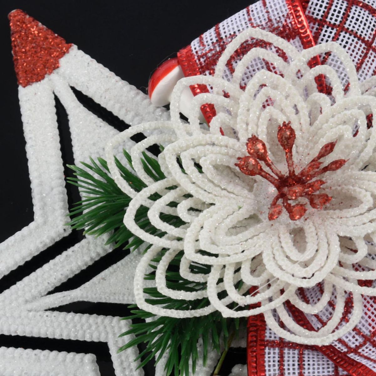 White Christmas Home Door Window Ornaments, Pentagon tops